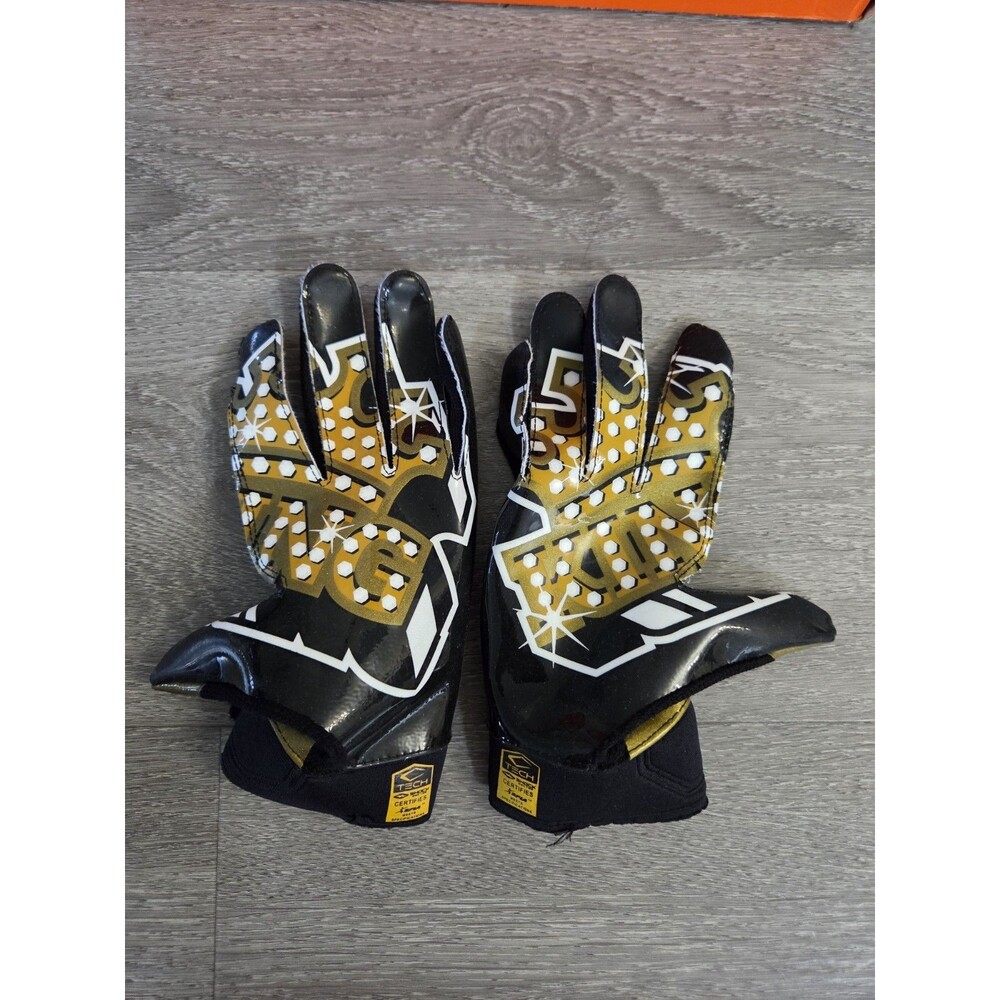 FIVE Shock Doctor Showtime Receiver Football Gloves Black Gold Size M SD20400